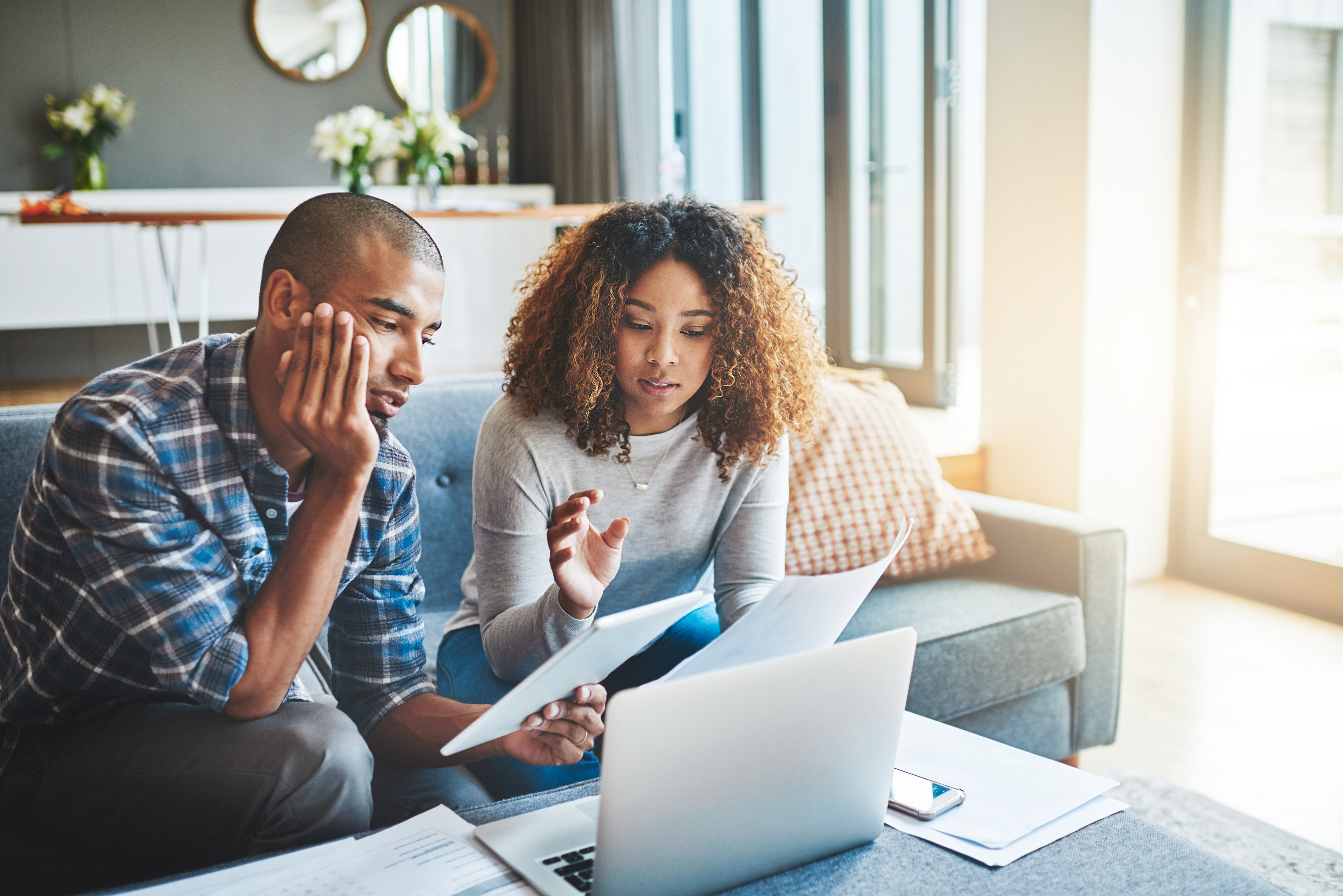 Couple working through something together